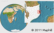 Satellite Location Map of Memba, highlighted country