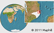 Satellite Location Map of Memba, highlighted parent region