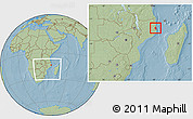 Savanna Style Location Map of Memba, within the entire country, hill shading