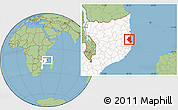 Savanna Style Location Map of Memba, highlighted country