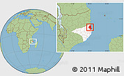 Savanna Style Location Map of Memba, highlighted parent region