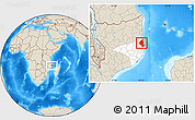 Shaded Relief Location Map of Memba, highlighted parent region