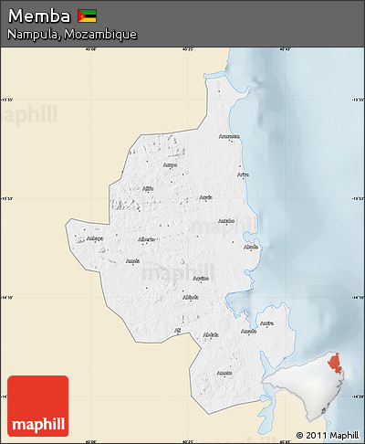 Classic Style Map of Memba, single color outside