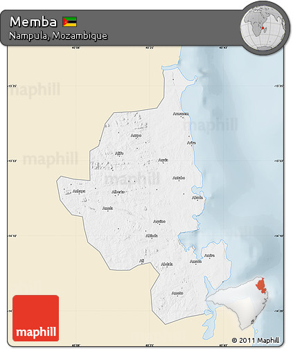 Classic Style Map of Memba, single color outside