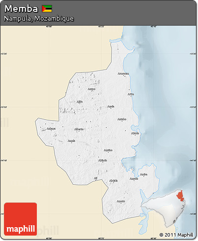 Classic Style Map of Memba, single color outside