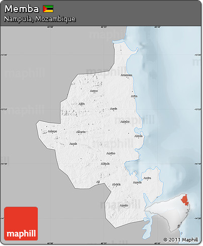 Gray Map of Memba, single color outside