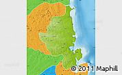 Physical Map of Memba, political outside