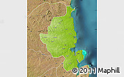 Physical Map of Memba, satellite outside