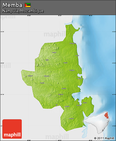 Physical Map of Memba, single color outside