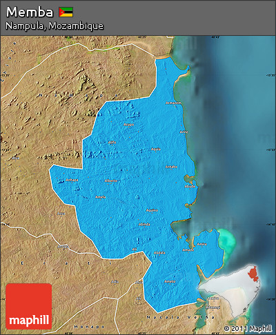 Political Map of Memba, satellite outside