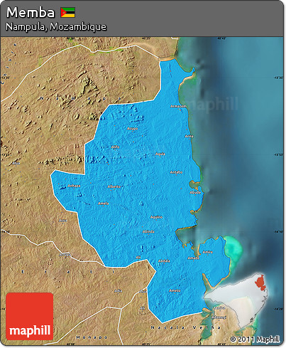 Political Map of Memba, satellite outside