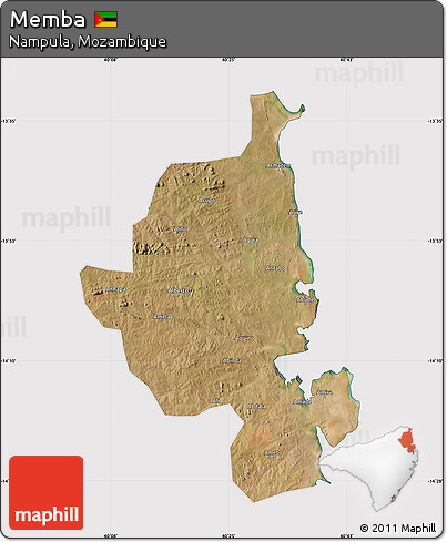 Satellite Map of Memba, cropped outside
