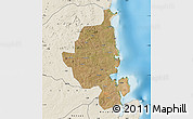 Satellite Map of Memba, shaded relief outside