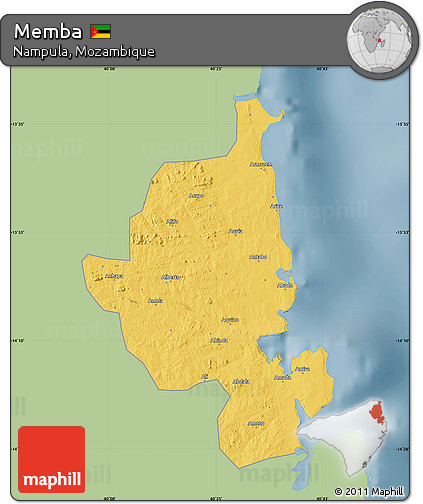 Savanna Style Map of Memba, single color outside
