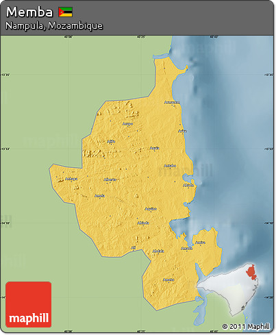 Savanna Style Map of Memba, single color outside