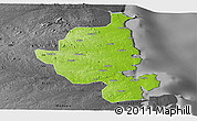 Physical Panoramic Map of Memba, darken, desaturated