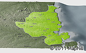 Physical Panoramic Map of Memba, darken, semi-desaturated