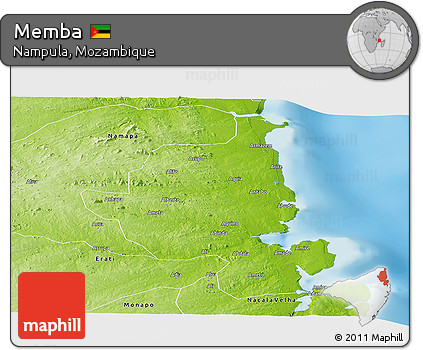Physical Panoramic Map of Memba