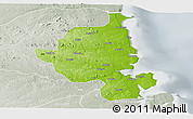 Physical Panoramic Map of Memba, lighten, semi-desaturated