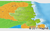Physical Panoramic Map of Memba, political outside