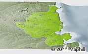 Physical Panoramic Map of Memba, semi-desaturated