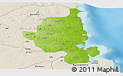 Physical Panoramic Map of Memba, shaded relief outside