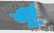 Political Panoramic Map of Memba, darken, desaturated