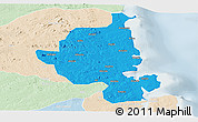 Political Panoramic Map of Memba, lighten