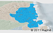Political Panoramic Map of Memba, lighten, semi-desaturated