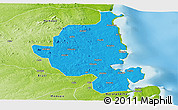 Political Panoramic Map of Memba, physical outside