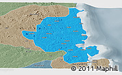 Political Panoramic Map of Memba, semi-desaturated