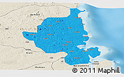 Political Panoramic Map of Memba, shaded relief outside