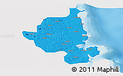 Political Panoramic Map of Memba, single color outside