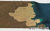 Satellite Panoramic Map of Memba, darken