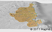 Satellite Panoramic Map of Memba, lighten, desaturated