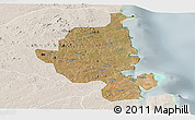 Satellite Panoramic Map of Memba, lighten