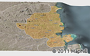 Satellite Panoramic Map of Memba, semi-desaturated