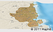 Satellite Panoramic Map of Memba, shaded relief outside