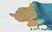 Satellite Panoramic Map of Memba, single color outside
