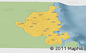 Savanna Style Panoramic Map of Memba, single color outside
