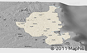 Shaded Relief Panoramic Map of Memba, darken, desaturated