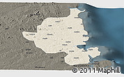 Shaded Relief Panoramic Map of Memba, darken