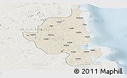 Shaded Relief Panoramic Map of Memba, lighten