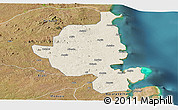 Shaded Relief Panoramic Map of Memba, satellite outside