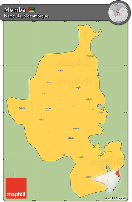 Savanna Style Simple Map of Memba, cropped outside