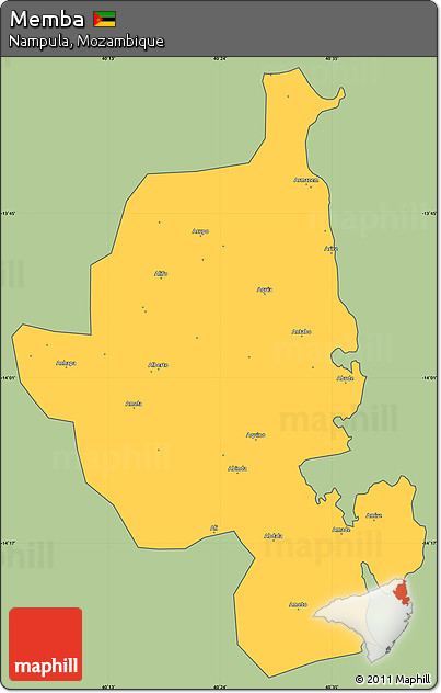 Savanna Style Simple Map of Memba, cropped outside