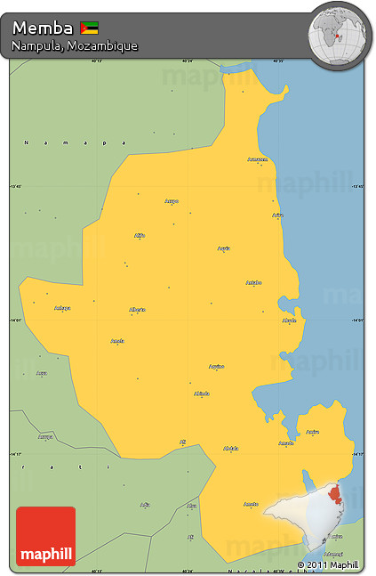 Savanna Style Simple Map of Memba