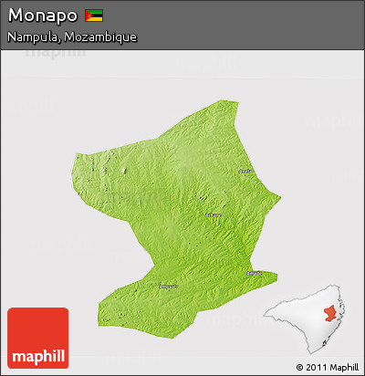 Physical 3D Map of Monapo, cropped outside