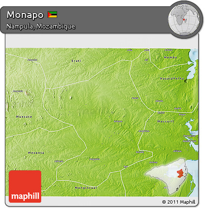 Physical 3D Map of Monapo