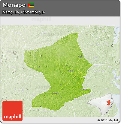 Physical 3D Map of Monapo, lighten
